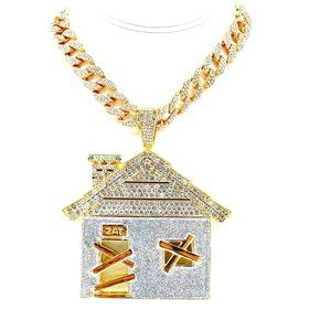 Trap House Pendant + 24" Iced 15mm Cuban Chain